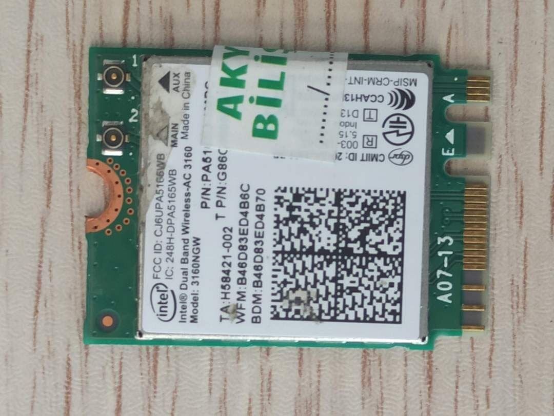 Lenovo 300-15isk Ağ Kartı 3160NGW Intel Wireless-AC 3160