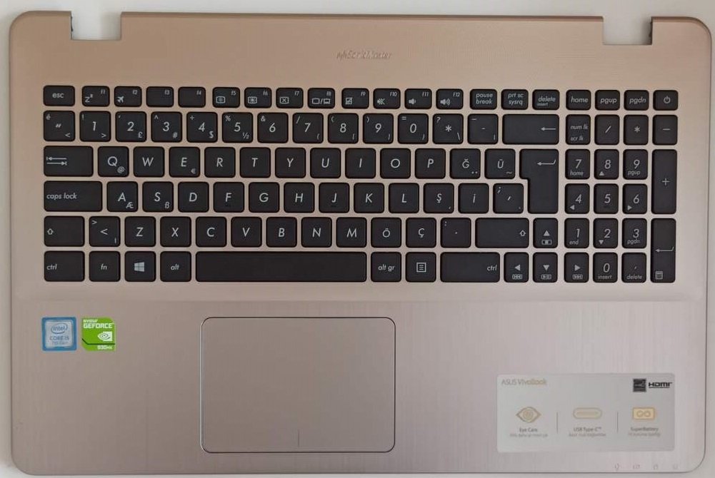 @ORIGINAL  Asus VivoBook 15 X542 ÜST KASA X542UR ÜST KASA X542UN X542UA Üst Kasa + Klavye