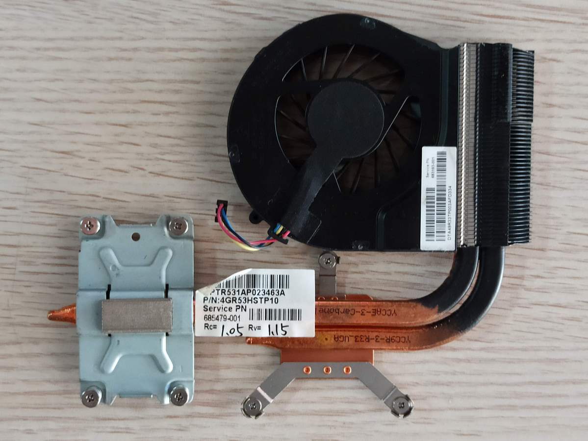 @ORIGINAL HP G6-2250ST 2266st 2211et 2010et 2206et SOĞUTUCU FAN & BAKIR BLOK 685479-001