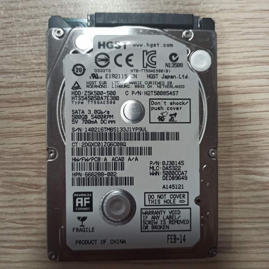 Arızalı Harddisk HGST Z5K500-500 HTS545050A7E380 220 0A90351 01
