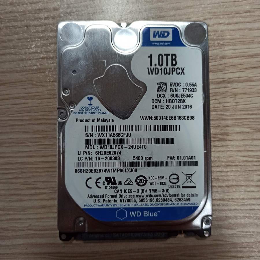 Arızalı Harddisk 1 TB WD WD10JPCX 24UE4T0 2060-771960-000 REV A