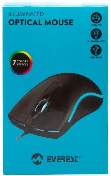 Everest Sm-M9 Usb Siyah 3d Optik Led Mouse Kablolu