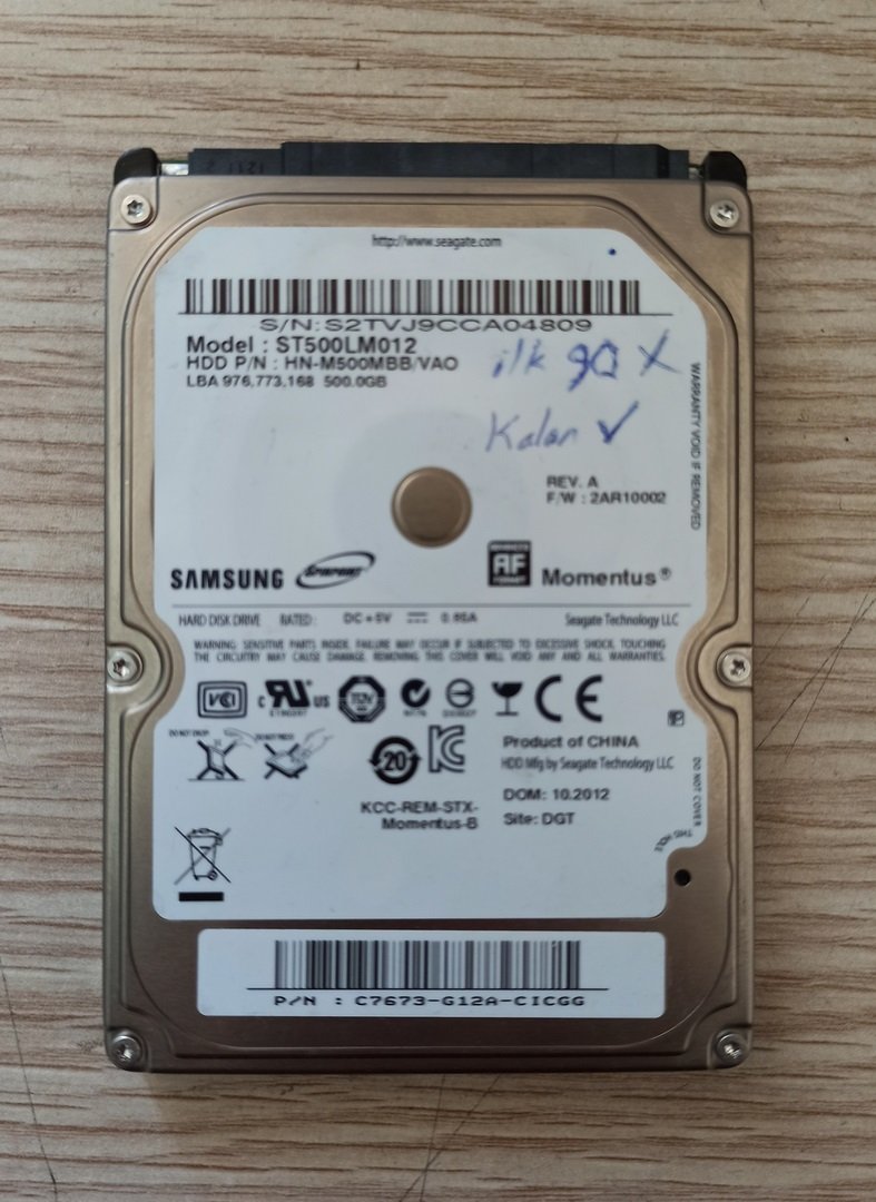 Arızalı Harddisk Samsung ST500LM012 HN-M500MBB/VAO M8_REV.03 R00