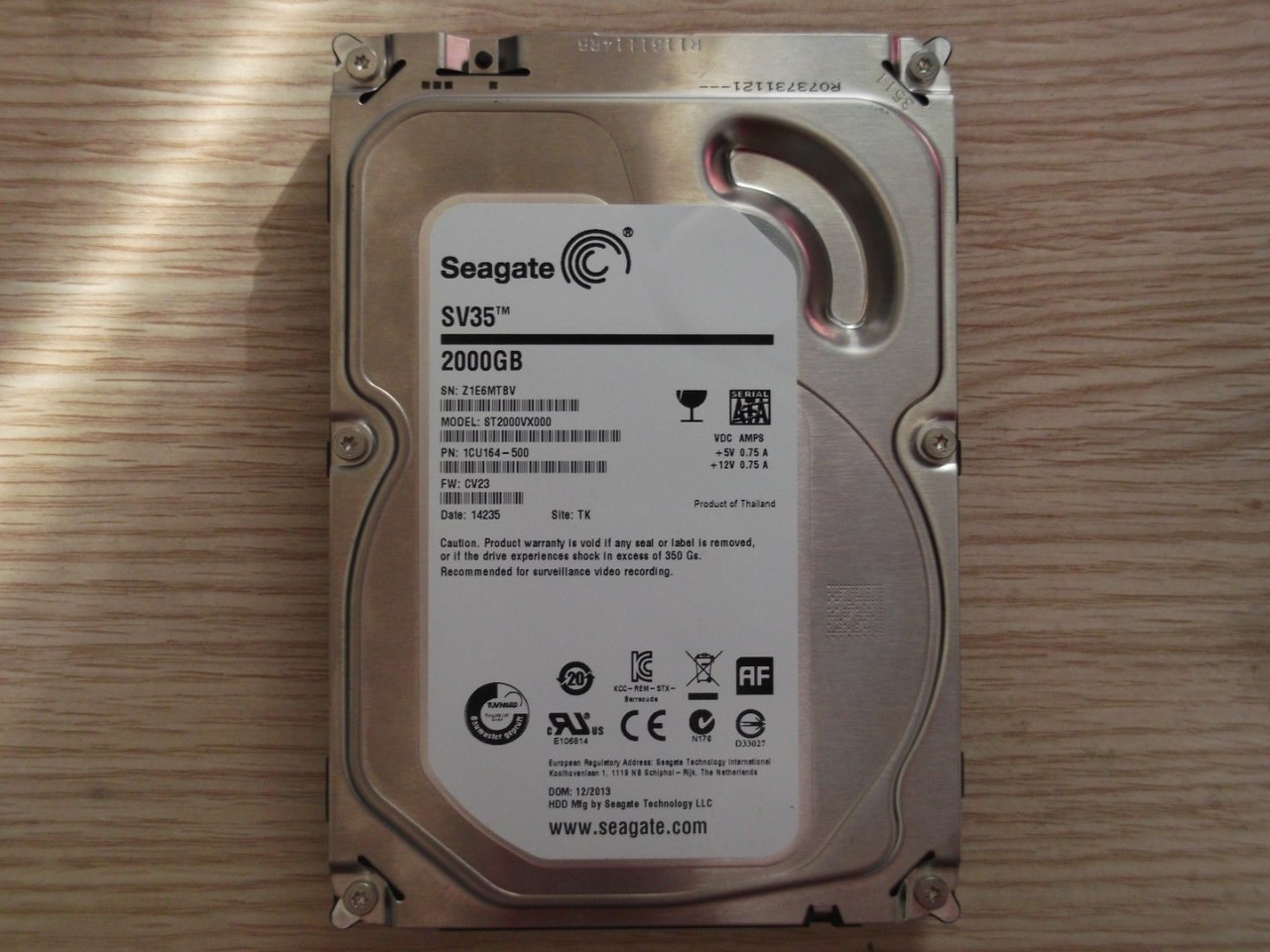 Arızalı Harddisk Seagate SV35 2000GB ST2000VX000 100717520 REV B
