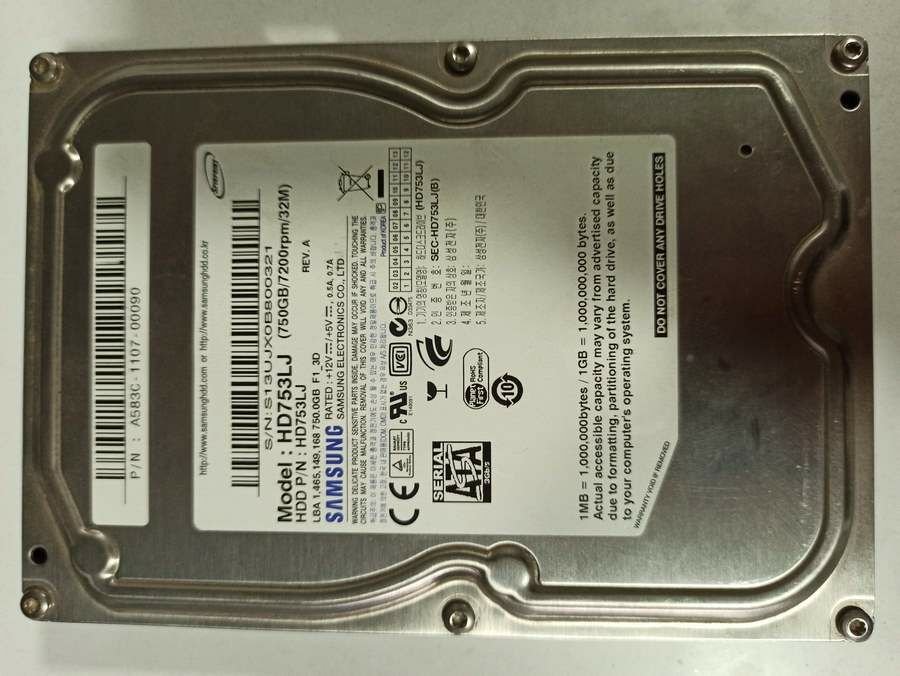 Arızalı Harddisk 750GB Samsung HD753LJ BF41-00206B R00