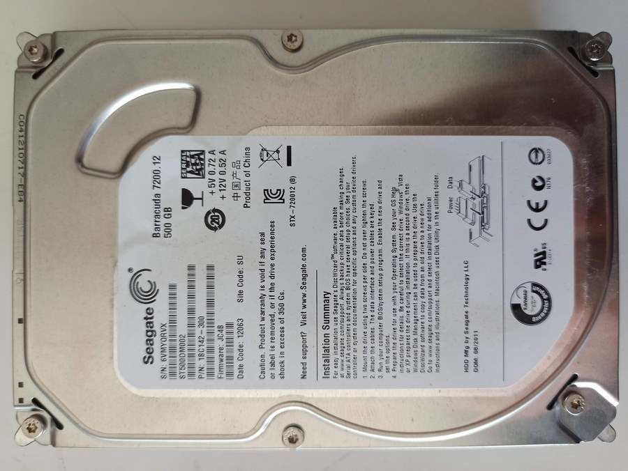 Arızalı Harddisk 500GB Seagate ST500DM002 100535704 REV C
