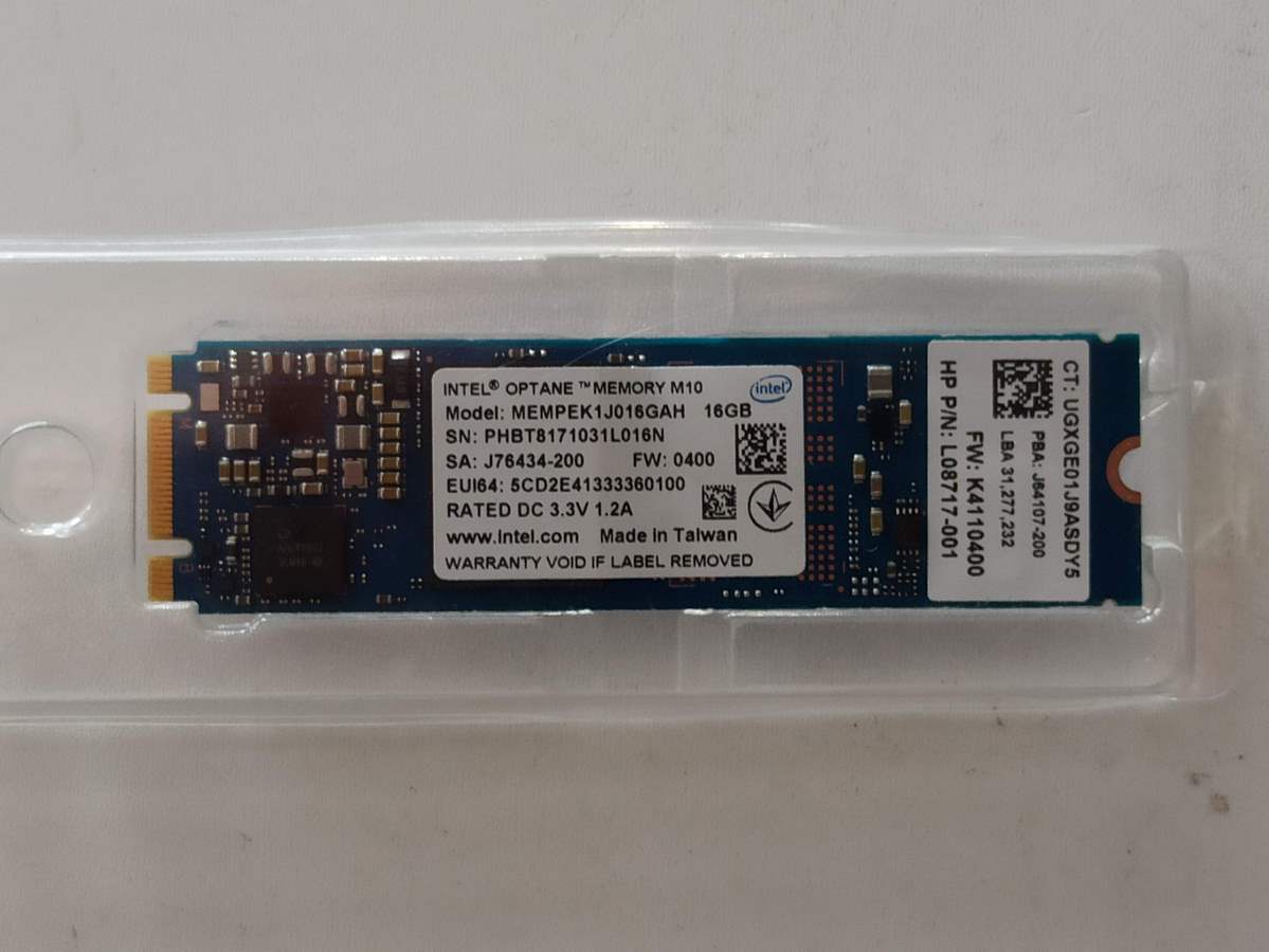 Intel Optane Memory M10 SSD MEMPEK1J016GAH 16GB PCIe M.2 2280 3.0 3D Xpoint NVMe