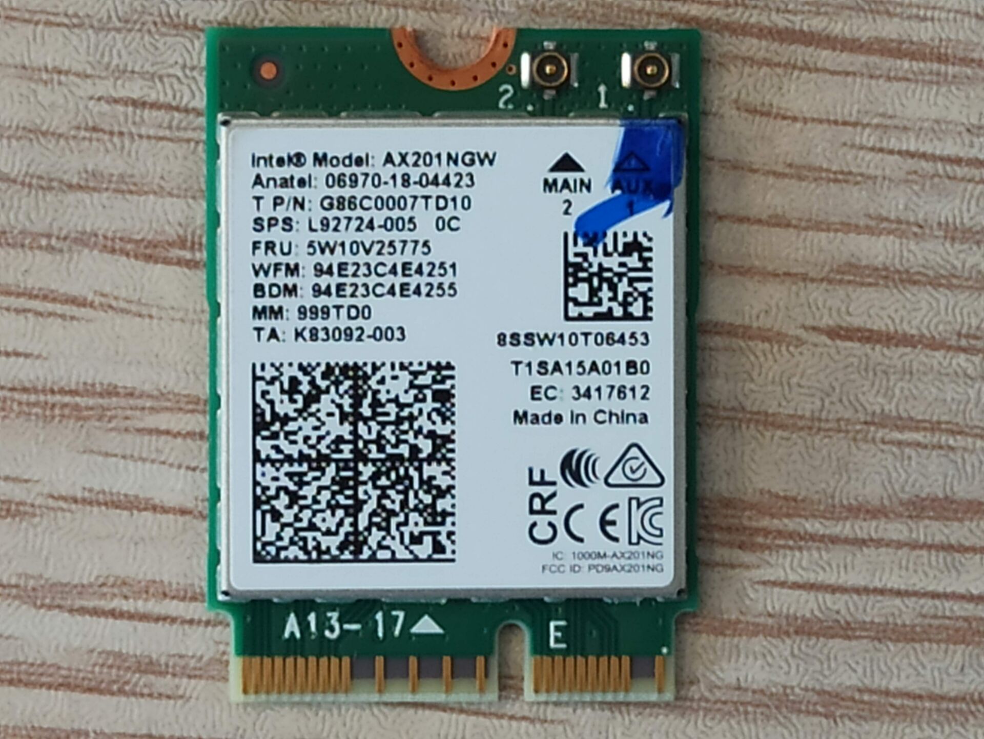 LENOVO Yoga 7-14ITL5 Ağ Kartı wifi6 AX201 AX201NGW