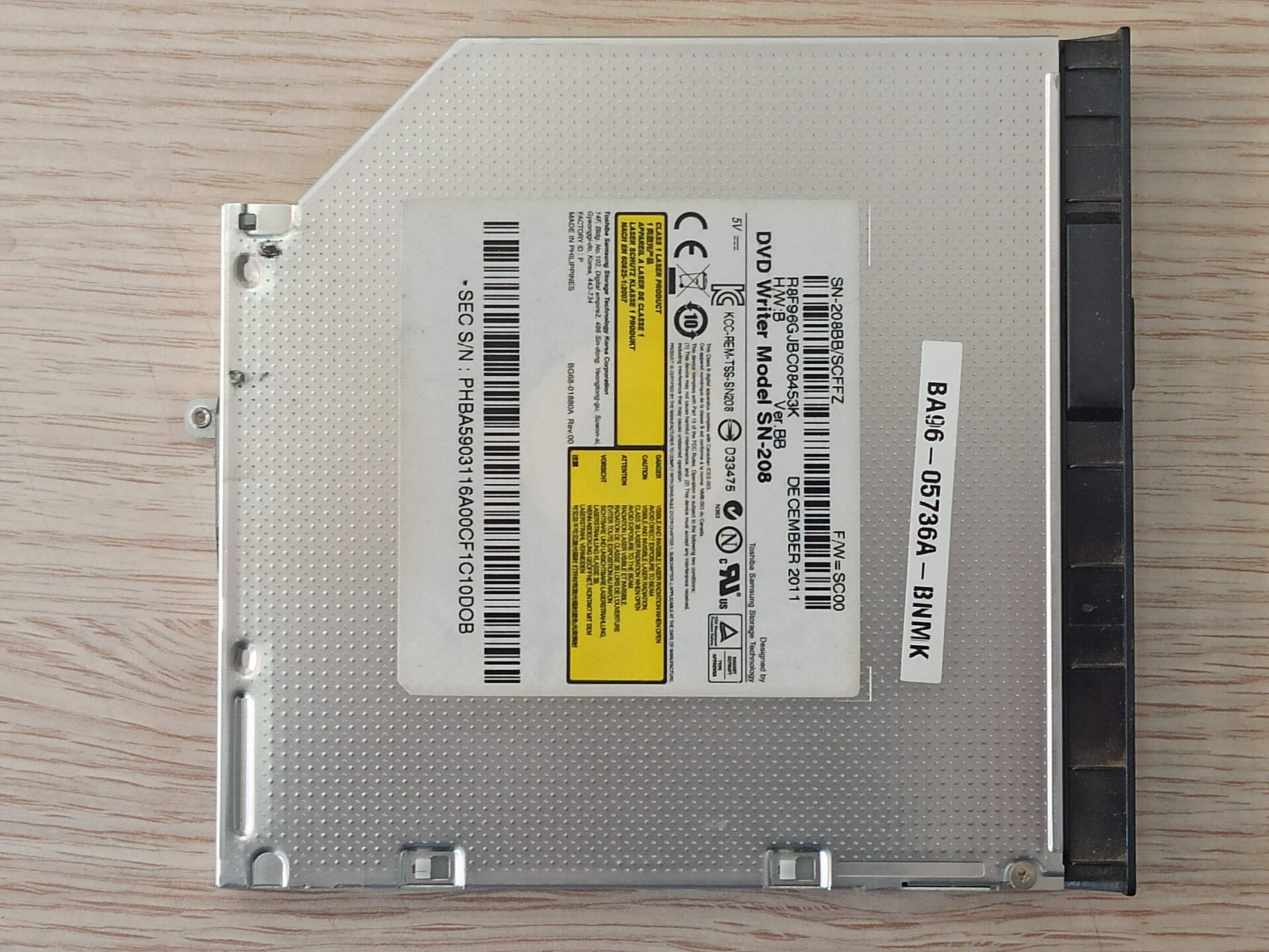 Samsung NP300V5AH DVD Writer BA96-05736A SN-208BB