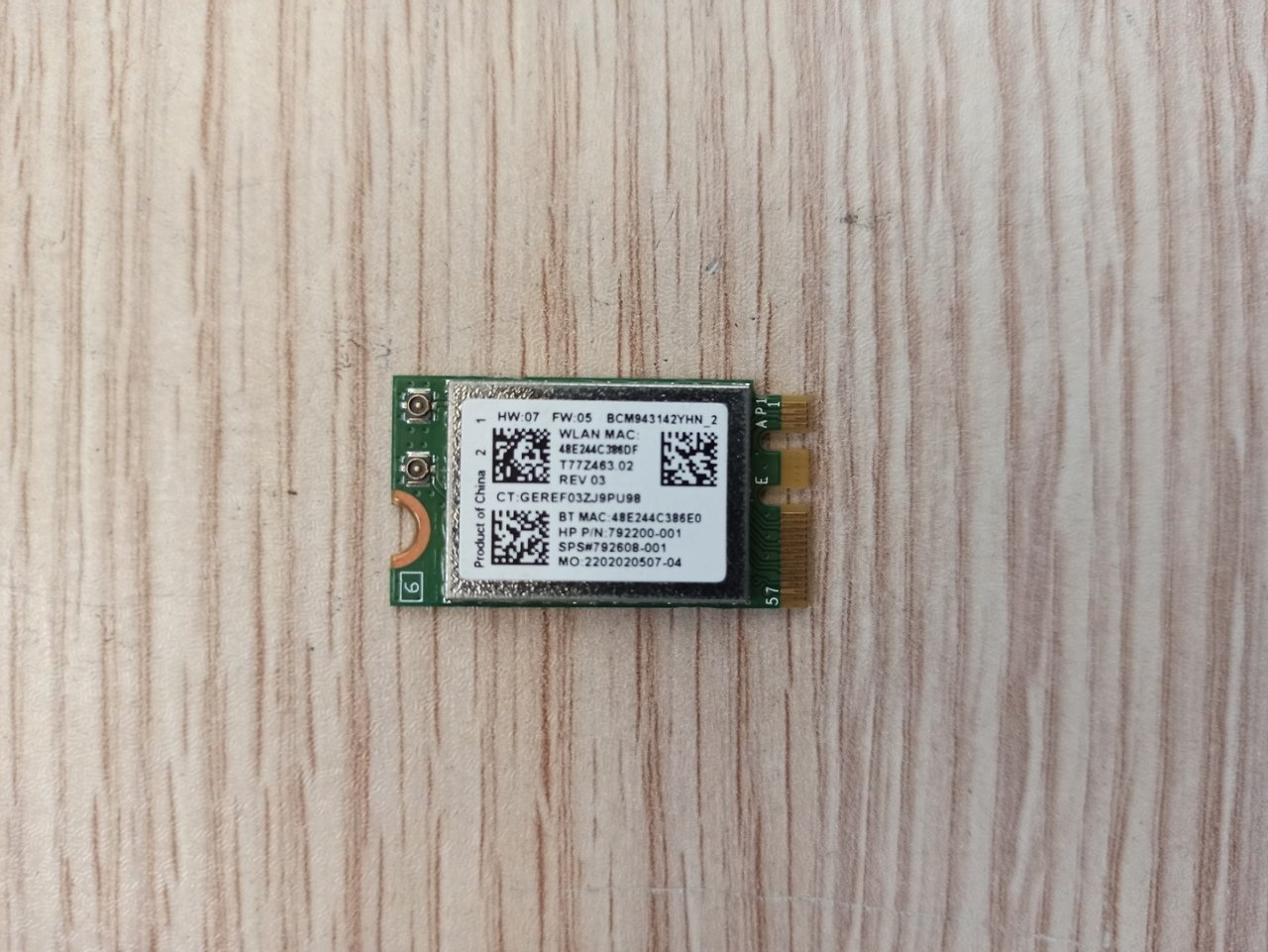 @ORIGINAL HP 250 G4 WIRELESS KART BCM943142Y 792200-001 BROADCOM b/g/n