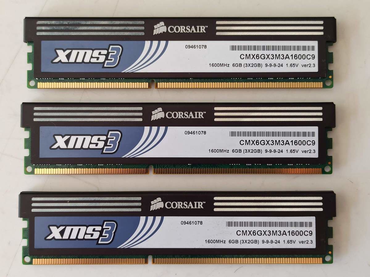 CORSAIR CMX6GX3M3A1600C9 XMS3 6GB (3x2GB) ikinci el ram