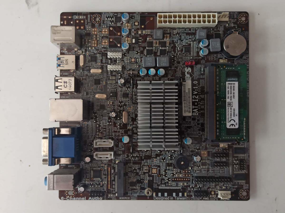 ECS BAT-I2 V1.0 ANAKART DDR3 MİNİ ITX VGA/HDMI + 2 GB RAM