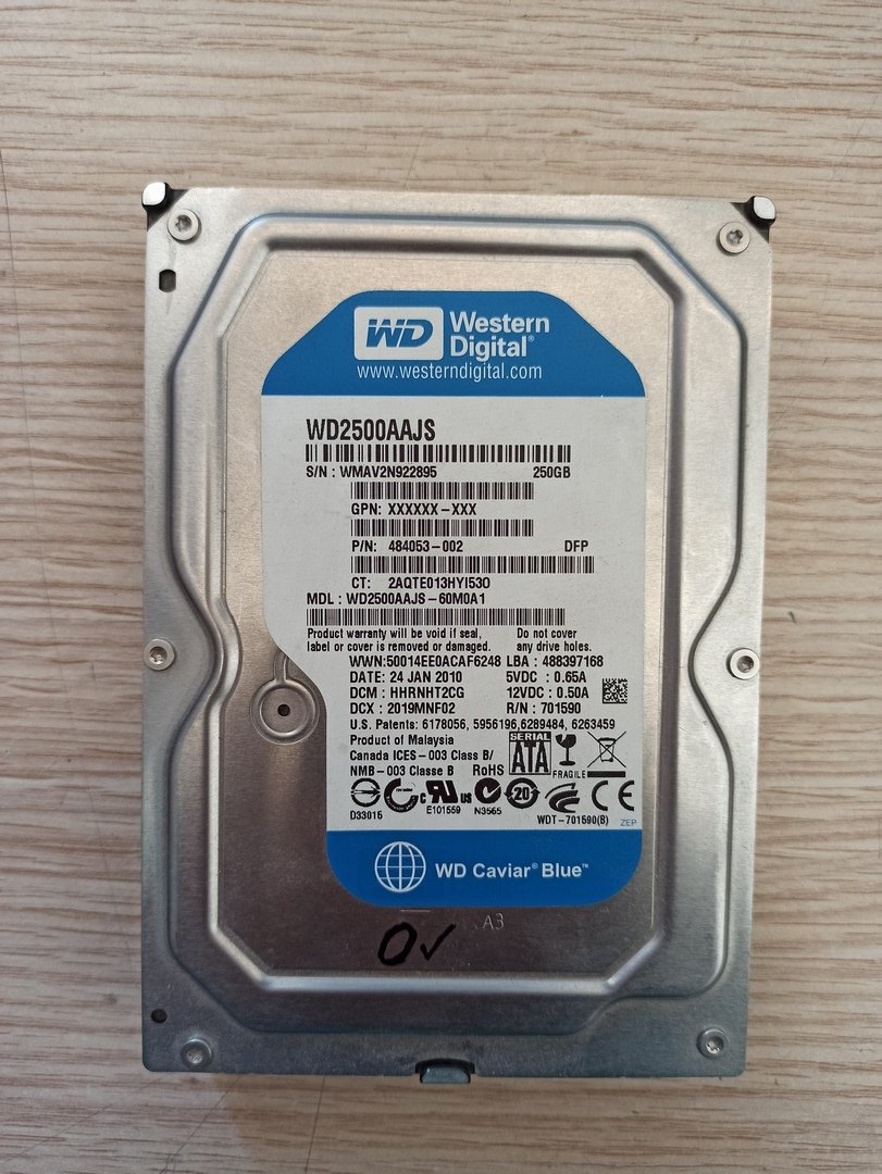 Arızalı Harddisk WD WD2500AAJS 60M0A1 2060-701590-001 REV A