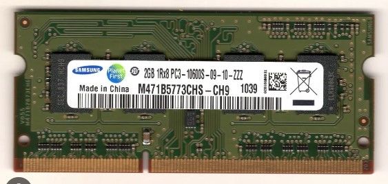 SAMSUNG 2 GB 1Rx8 PC3 10600S 9-10-ZZZ DDR3 NOTEBOOK RAM