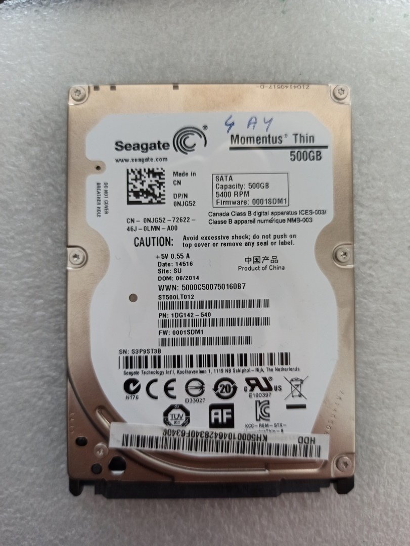 Arızalı Harddisk Seagate ST500LT012 1DG142-540 100729420 RevB