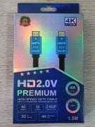 4K01 Yüksek Hızlı 4K UHD 2.0 V HDTV Premium 1.5 m 19+1 High Quality HDMI