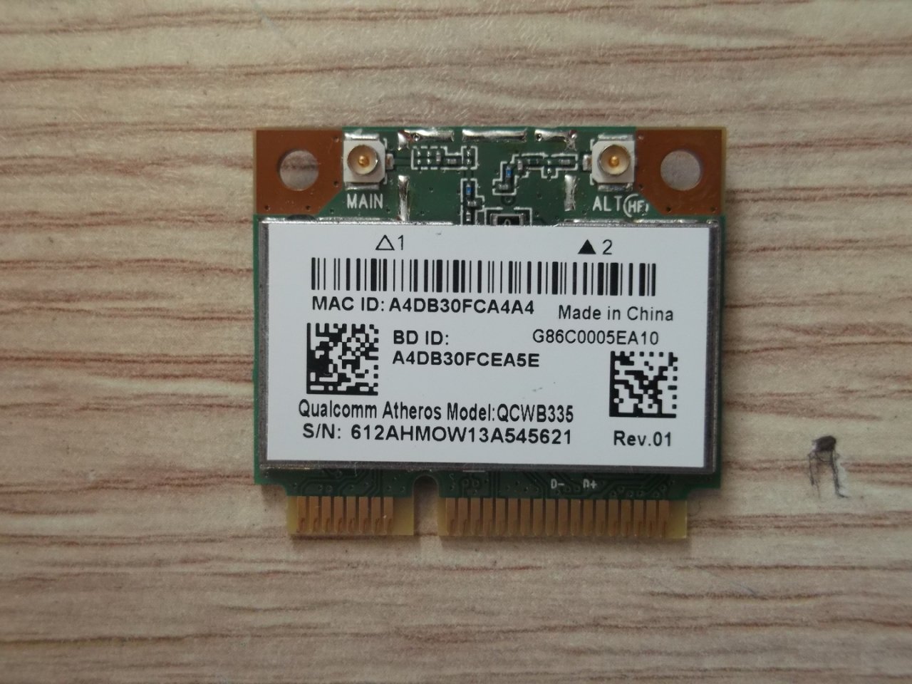 @ORIGINAL TOSHIBA C50 C50-A WIRELESS AĞ KARTI ATHEROS QCWB335