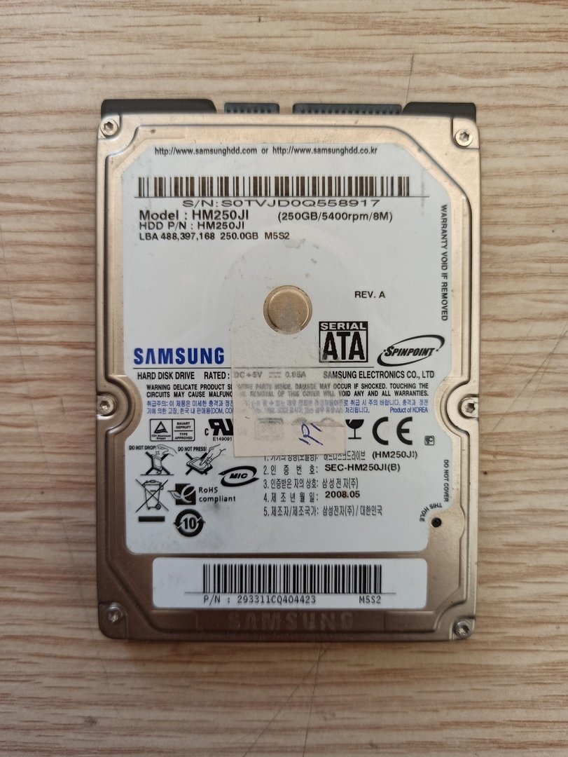 Arızalı Harddisk 250GB Samsung HM250JI MANGO REV.03 BF41-00157A