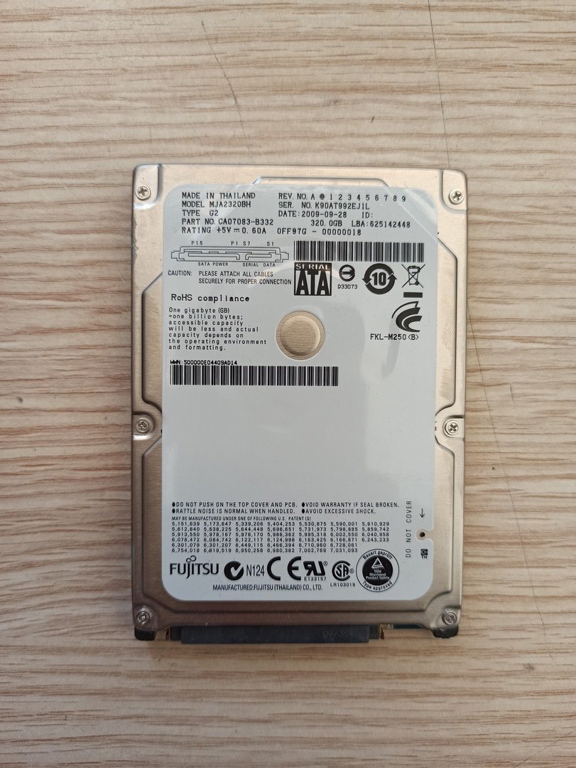 Arızalı HDD 320GB Fujitsu MJA2320BH G2 / 2205E / CA21350-B12X