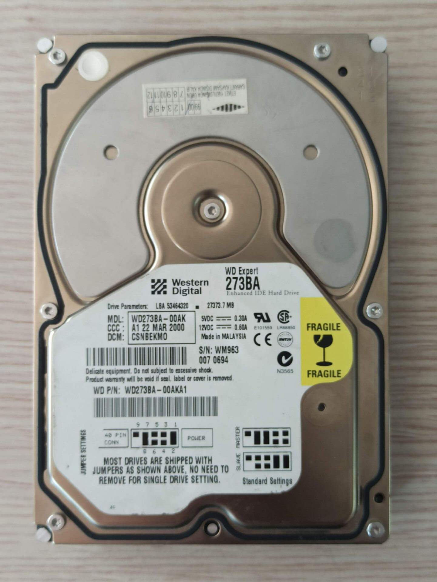 Western Digital WD273BA-00AK - 27.3GB IDE 3.5'' HDD WD EXPERT 237BA
