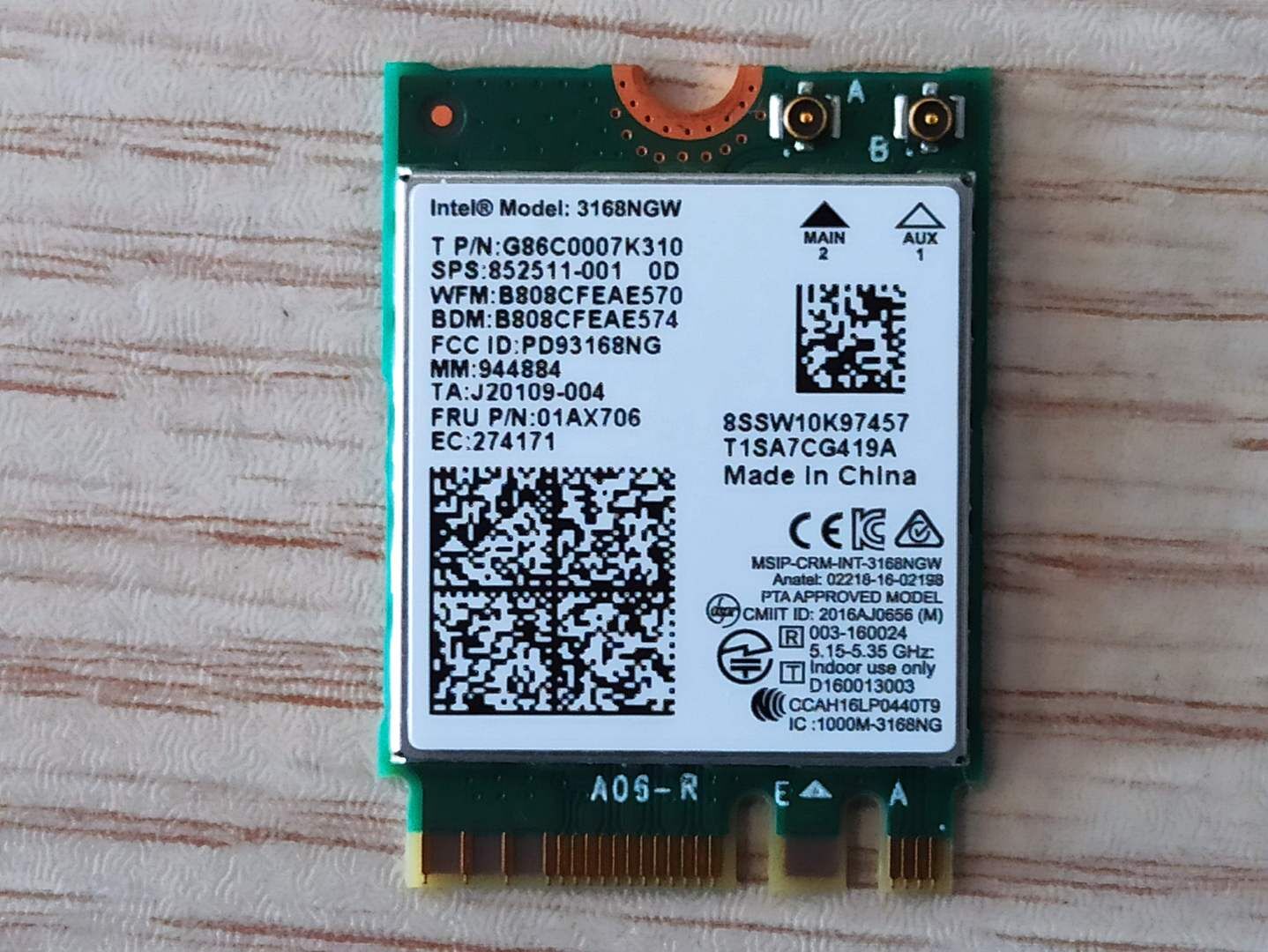 Acer ES1-533 Wireless Kart 3168NGW 852511-001
