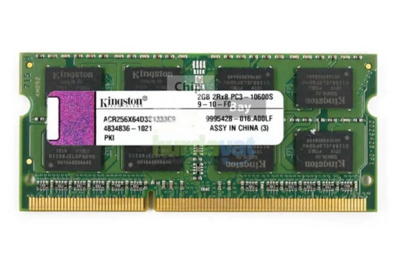 KINGSTON 2 GB 2Rx8 PC3 10600S 9-10-F0 DDR3 NOTEBOOK RAM