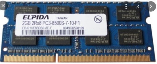 ELPIDA 2 GB 2RX8 PC3 8500S 7-10-F1 NOTEBOOK RAM