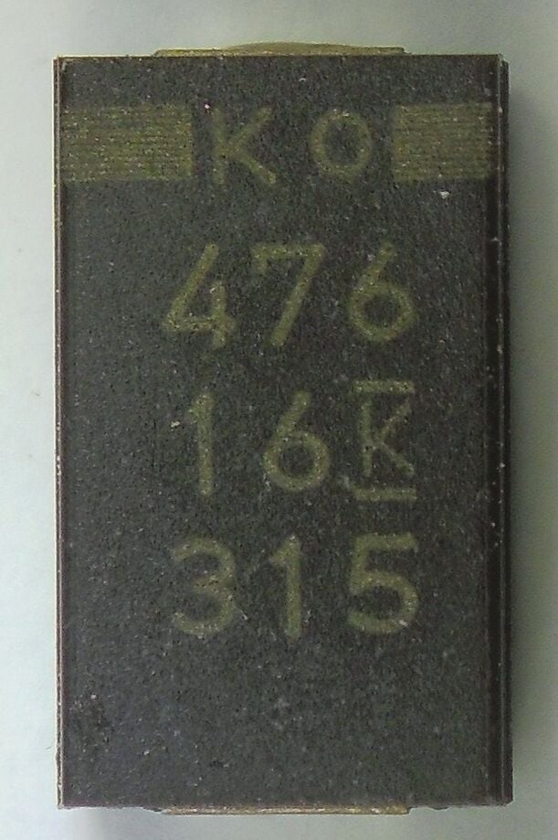 KO 476 16 T545V476M016ATE0 Kondansatör 47uF 16V