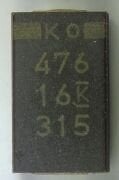 KO 476 16 T545V476M016ATE0 Kondansatör 47uF 16V